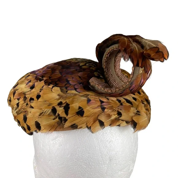 Vintage | Accessories | Vintage Pheasant Feather Casque Cap  display picture 3